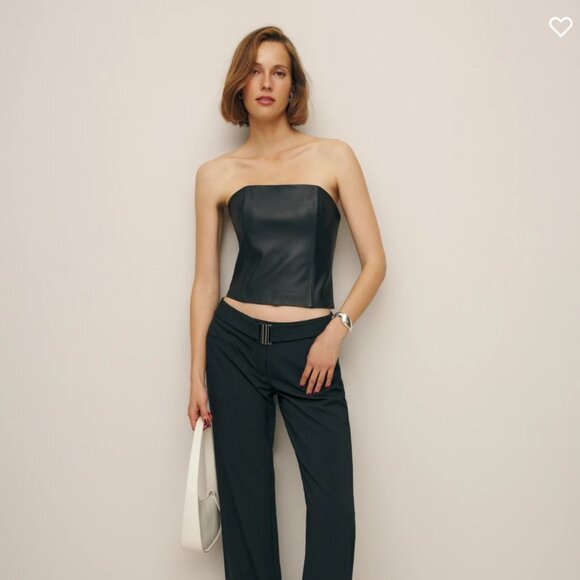 NWT Reformation X Veda Madison Leather Top, Size 8 - Picture 10 of 13